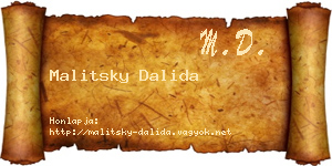 Malitsky Dalida névjegykártya